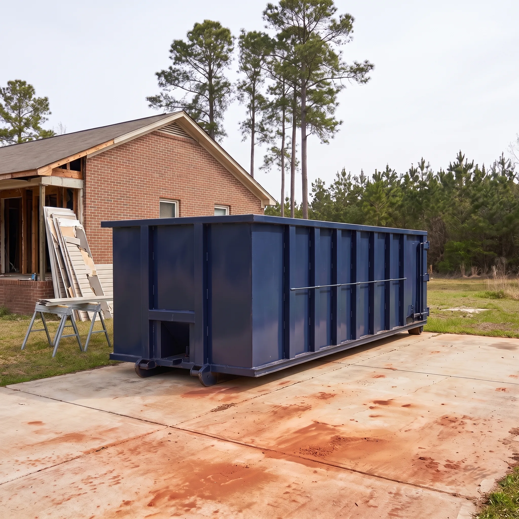 Dumpster on a Jefferson Parish, LA job site